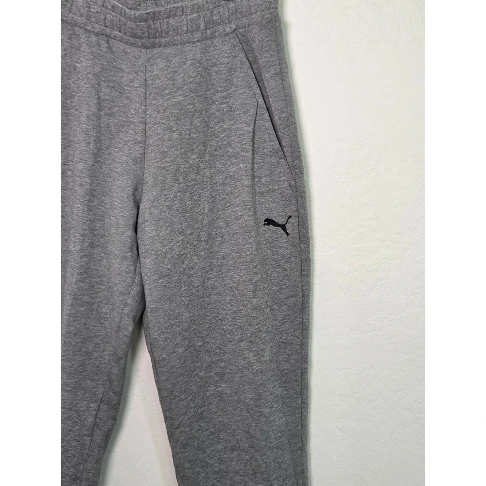 Puma Mens Heather Gray Athleisure Joggers Sweatpants Y2K Tapered Leg Size M